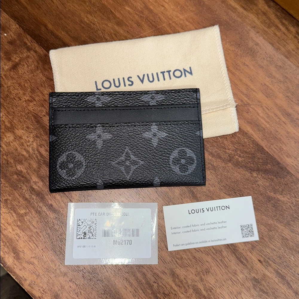 Louis Vuitton double card holder Monogram Eclipse - Picture 8 of 12